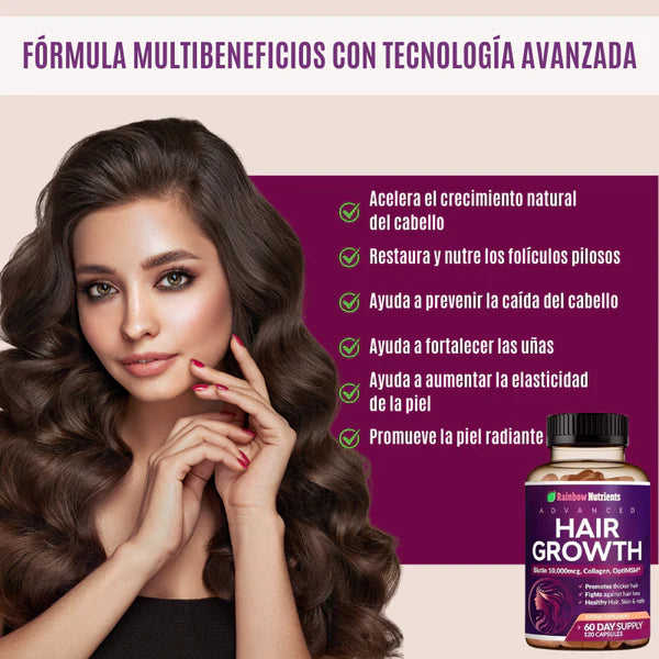 HAIR GROWTH - Vitamina para cabello con Biotina x 120 cápsulas